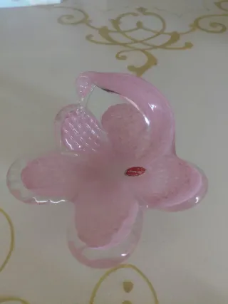 Portagioie Murano Vintage Vetro Soffiato Rosa