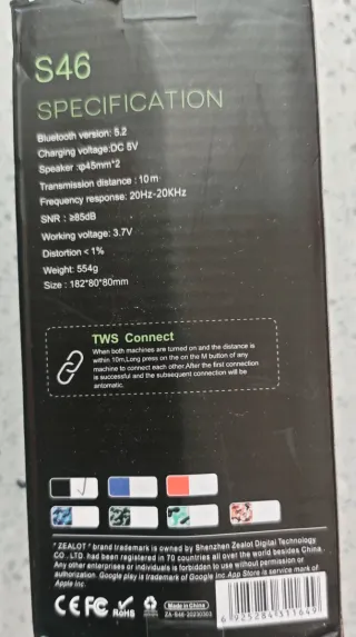Altavoz Bluetooth Zealot S46 TWS Inalámbrico nuevo