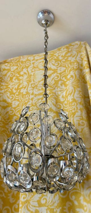 Lampadario Space Age Oscar Tarlasco Vetro Metallo