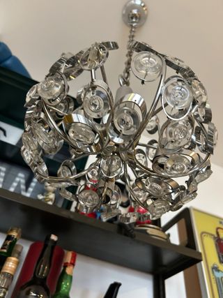Lampadario Space Age Oscar Tarlasco Vetro Metallo