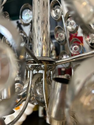 Lampadario Space Age Oscar Tarlasco Vetro Metallo