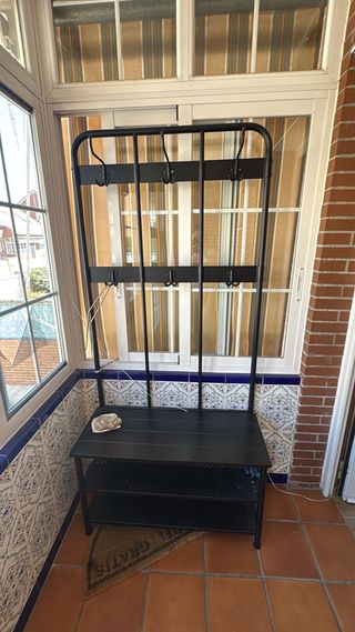 Perchero Zapatero Metálico Negro