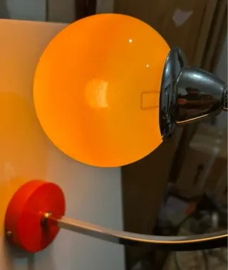 Lámpara de pared Space Age Vintage Naranja/Roja