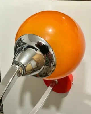 Lámpara de pared Space Age Vintage Naranja/Roja