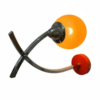 Lámpara de pared Space Age Vintage Naranja/Roja