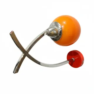 Lámpara de pared Space Age Vintage Naranja/Roja