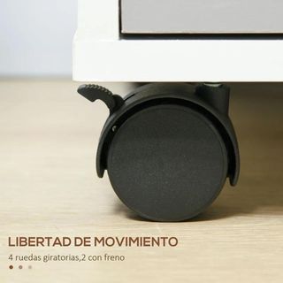 Mueble Archivador con Ruedas 3 Cajones Cerradura