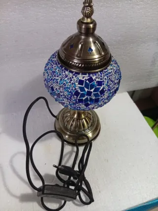 Lampada da tavolo mosaico blu
