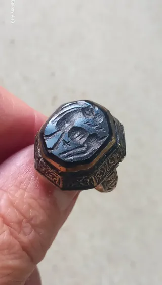 Anello sigillo afghano vintage 18,1 mm