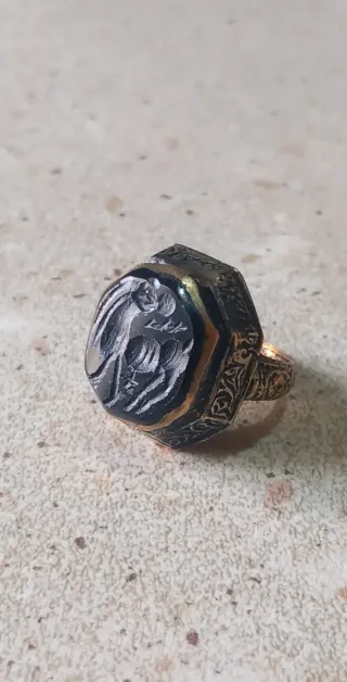 Anello sigillo afghano vintage 18,1 mm