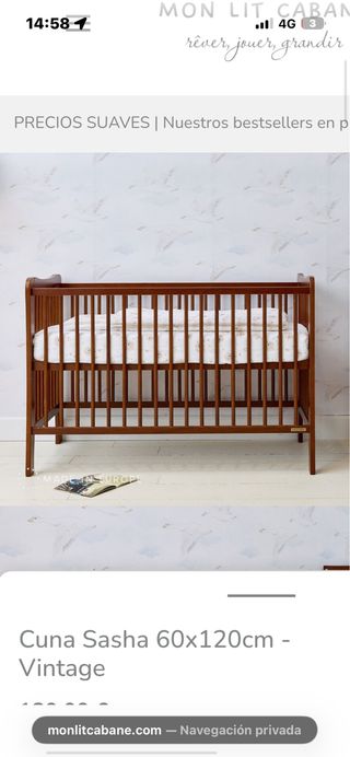 Cuna Sasha 60x120cm - Vintage