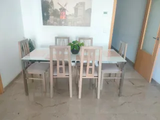 Mesa Comedor Cristal y Metal