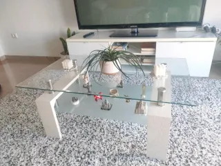 Mesa Comedor Cristal y Metal