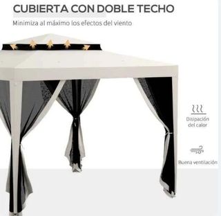 Carpa Jardín 3x3m - Cenador Blanco/Negro