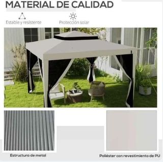 Carpa Jardín 3x3m - Cenador Blanco/Negro