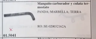 Manguito carburador y termostato SEAT PANDA. TERRA