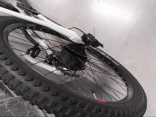 Bicicleta eléctrica MTB Rockrider E-ST 100 Blanco Rojo