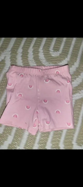Shorts Bebé 9-12 Meses Rosas Estampado Arcoíris 80