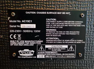 Amplificador VOX AC15 C1 Celestion G12