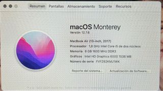 MacBook Air 13” 2017 i5 8GB RAM SSD