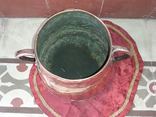 caldero de cobre antiguo de verdad