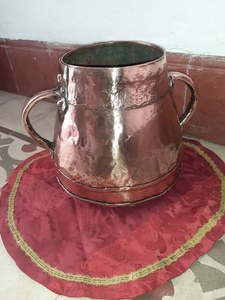 caldero de cobre antiguo de verdad