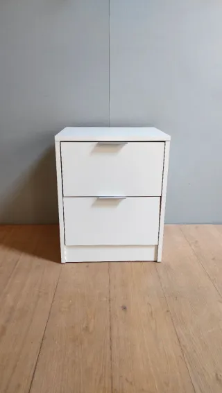 Mesita de noche blanca 2 cajones