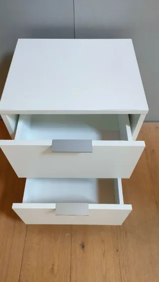 Mesita de noche blanca 2 cajones