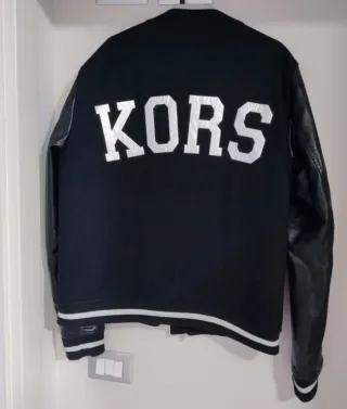Bomber Michael Kors pelle nera tg M nuovo