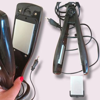 Placa alisadora Nevir preta e prateada