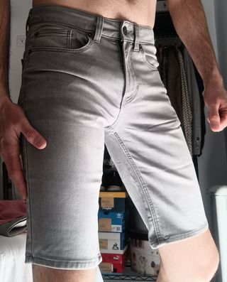 Pantalones cortos vaquero gris