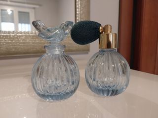 2 flaconi profumo vetro vintage atomizzatore