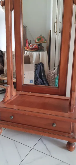 Espejo de madera abatible vintage Madera de cerezo