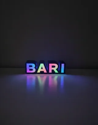 Iniziale Illuminata 3D Personalizzata - Lampada