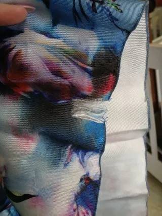 Vestido fiesta azul y multicolor