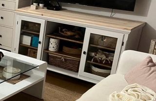 Mueble TV madera y cristal