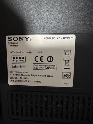 Televisor Sony Bravia 50” 4K Ultra HD KD-49X8307C
