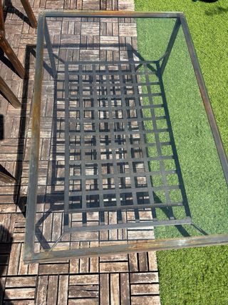 Mesa Jardín Ikea Cristal y Forja