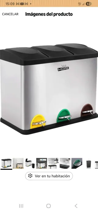 Cubo reciclaje Well Home 45L precio nuevo 80€