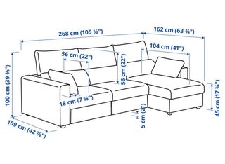 Sofá IKEA Eskilstuna chaise longue 268cm