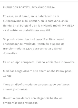 Enfriador Viesa Portátil Negro