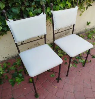 Como Nuevas!! Sillas Comedor en Piel y Forja.