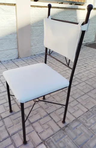 Como Nuevas!! Sillas Comedor en Piel y Forja.