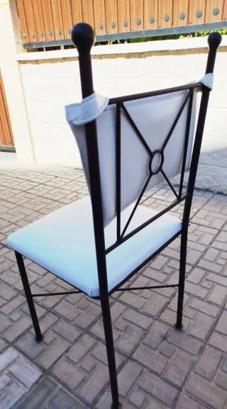 Como Nuevas!! Sillas Comedor en Piel y Forja.