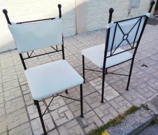 Como Nuevas!! Sillas Comedor en Piel y Forja.