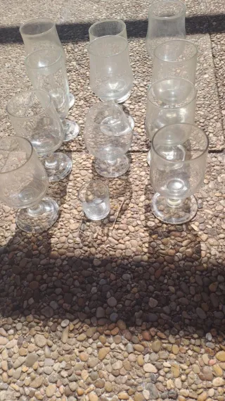 12 copas de cristal