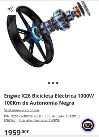 Bicicleta Eléctrica Engwe X26 1000W