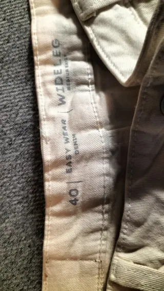 Pantalón ancho mujer beige