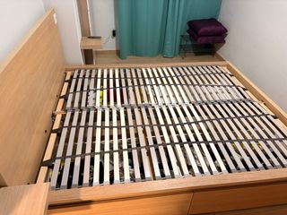 Cama IKEA MALM con somier y cajones + enchufe