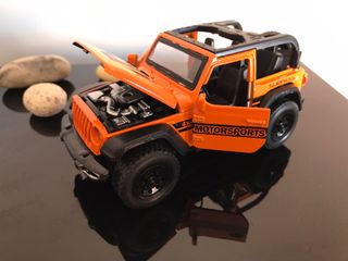 Jeep Wrangler 1:36 Réplica Naranja nuevo con caja